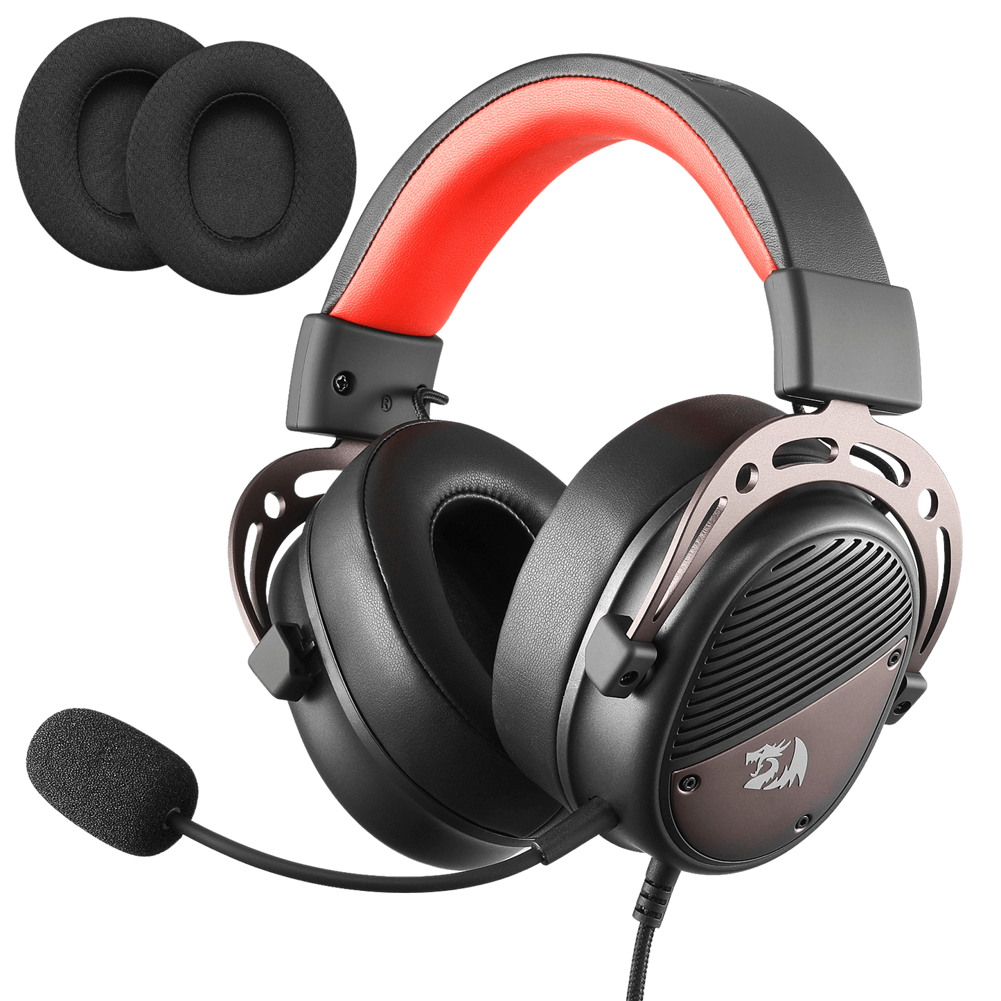 Redragon H730 USB Wired Gaming Headset - 53mm Drivers, 360° Spatial Sound, Detachable Noise-Canceling Microphone, Magnetic Replaceable Ear Cushions, Over-Ear Headphones Works for PC/PS4/PS5, Black| show