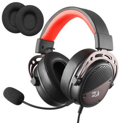 Redragon H730 USB Wired Gaming Headset - 53mm Drivers, 360° Spatial Sound, Detachable Noise-Canceling Microphone, Magnetic Replaceable Ear Cushions, Over-Ear Headphones Works for PC/PS4/PS5, Black| show