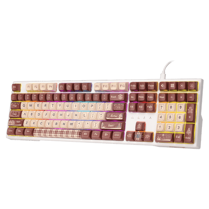 Redragon K668 Xmas Wired Gasket RGB Gaming Keyboard, 108 Keys Mechanical Keyboard w/Extra 4 Hotkeys, Upgraded Hot-swappable Socket, Sound Absorbing Foam, Christmas Gingerbread Man Themed Cute Keycaps