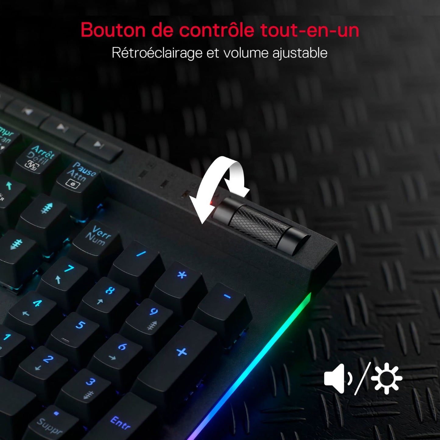 Clavier de jeu sans fil RGB Redragon K580 PRO, clavier mécanique à 104 touches avec 3 modes, connecteur Hot-Swap, commandes multimédia dédiées et enregistrement de macros intégré, commutateurs linéaires rouges