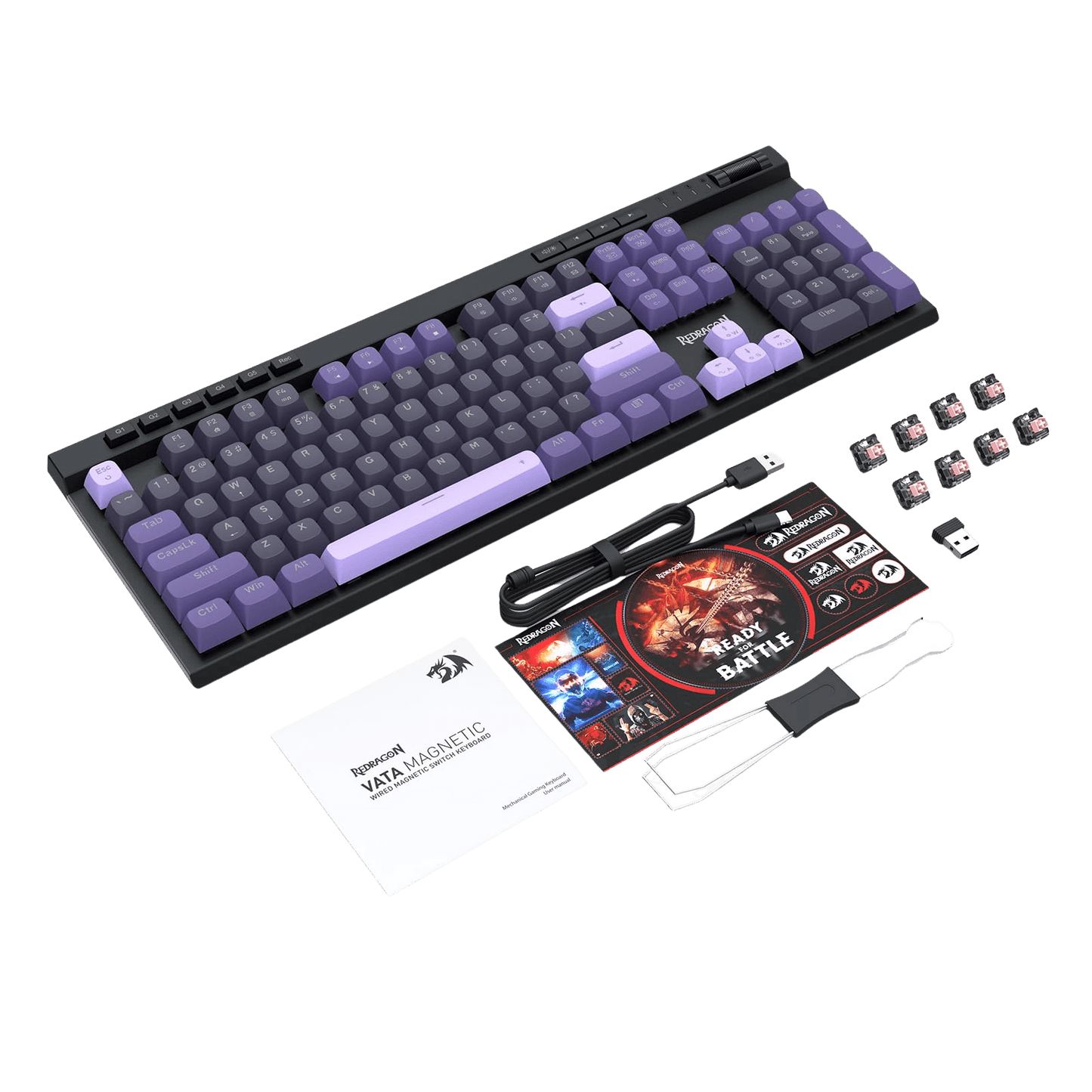 Redragon K580 HE Rapid Trigger Gaming Keyboard, 100% 104 Keys Wired Mechanical Keyboard w/Hyper-Fast Actuation, 8K Hall Effect Magnetic Switch, Dedicated Media Controls, Onboard Macro Recording