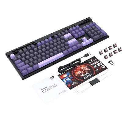 Redragon K580 HE Rapid Trigger Gaming Keyboard, 100% 104 Keys Wired Mechanical Keyboard w/Hyper-Fast Actuation, 8K Hall Effect Magnetic Switch, Dedicated Media Controls, Onboard Macro Recording