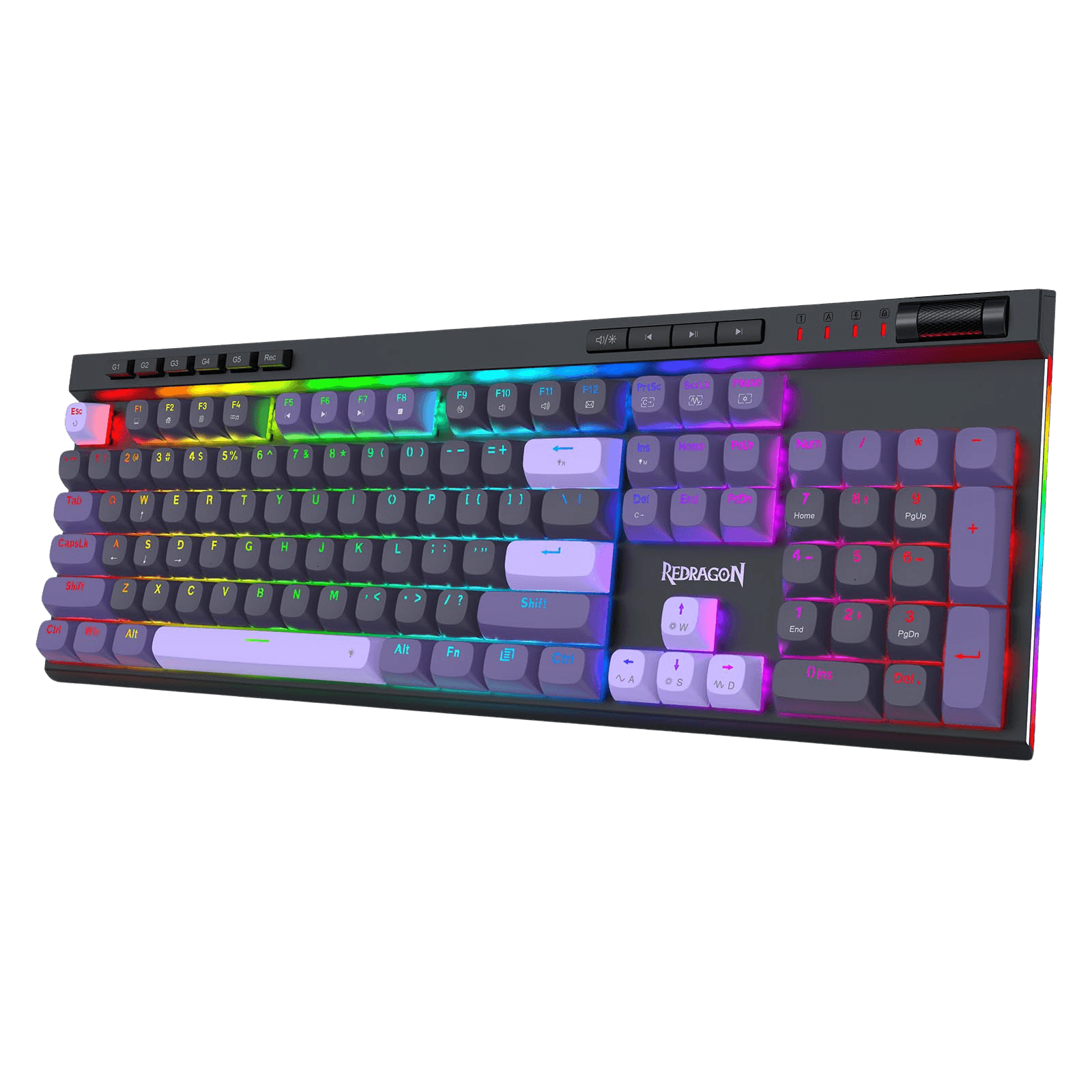 Redragon K580 HE Rapid Trigger Gaming Keyboard, 100% 104 Keys Wired Mechanical Keyboard w/Hyper-Fast Actuation, 8K Hall Effect Magnetic Switch, Dedicated Media Controls, Onboard Macro Recording