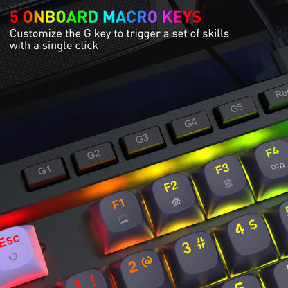 Redragon K580 HE Rapid Trigger Gaming Keyboard, 100% 104 Keys Wired Mechanical Keyboard w/Hyper-Fast Actuation, 8K Hall Effect Magnetic Switch, Dedicated Media Controls, Onboard Macro Recording