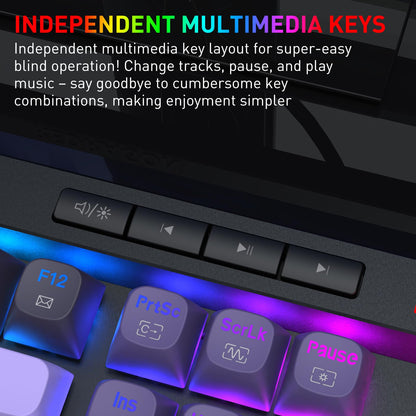 Redragon K580 HE Rapid Trigger Gaming Keyboard, 100% 104 Keys Wired Mechanical Keyboard w/Hyper-Fast Actuation, 8K Hall Effect Magnetic Switch, Dedicated Media Controls, Onboard Macro Recording