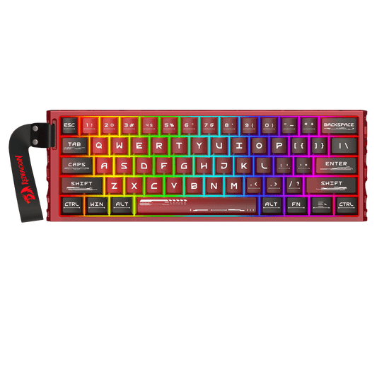 Redragon K753 HE Rapid Trigger Gaming Keyboard, 60% 61 Keys Wired Mechanical Keyboard w/Hype-Red Hollowed-Out Aluminum Base, Next-Gen UltraMag 100% POM Silky Rappid Trigger Magnetic Switch