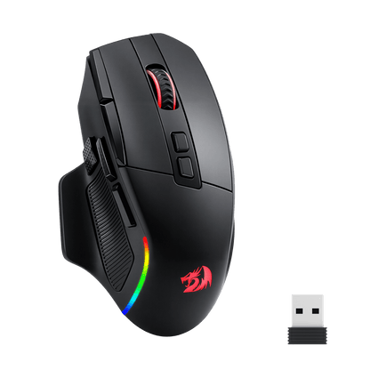Redragon M925 PRO Wireless Gaming Mouse, 26,000 Max DPI Optical RGB Mice with 10 Programmable Buttons, Hyper-Fast Scroll, Software Supports DIY Keybinds & DPI, Black