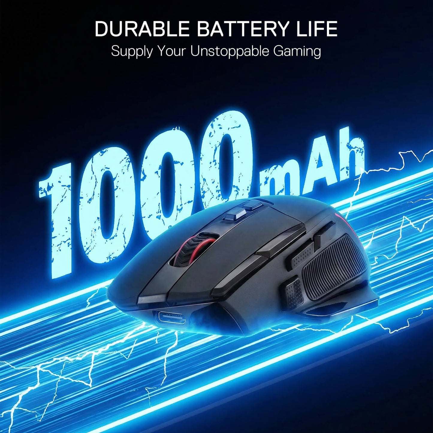 Redragon M925 PRO Wireless Gaming Mouse, 26,000 Max DPI Optical RGB Mice with 10 Programmable Buttons, Hyper-Fast Scroll, Software Supports DIY Keybinds & DPI, Black