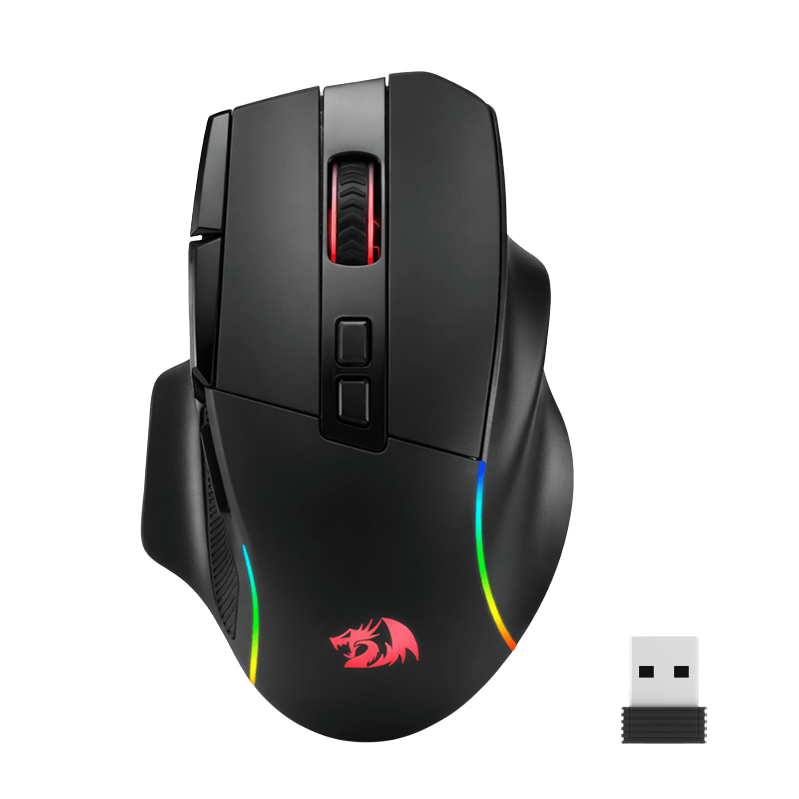 Redragon M925 PRO Wireless Gaming Mouse, 26,000 Max DPI Optical RGB Mice with 10 Programmable Buttons, Hyper-Fast Scroll, Software Supports DIY Keybinds & DPI, Black | show