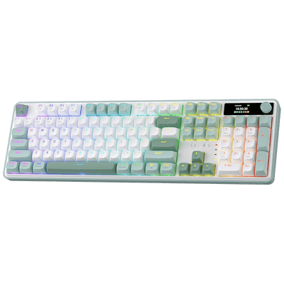 Redragon K761 Wireless Gasket Gaming Keyboard w/Hype Screen & Knob, 104 Keys Mechanical Keyboard, Easy-Control 1.14’’ TFT Info Display, 5-Layer Noise Dampening, Custom Linear Switch | show