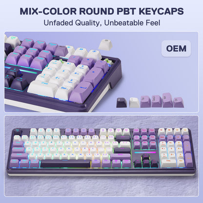 Redragon ANTONIUM K745 PRO 108 Keys Wireless Gasket Mechanical Keyboard, Purple