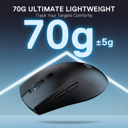 Redragon M618 LIT Wireless Gaming Mouse, 10000 DPI Optical Ergonomic Mouse with 6 Programmable Buttons, 70G Ultra Lightweight, Software Supports DIY Keybinds