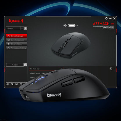 Redragon M618 LIT Wireless Gaming Mouse, 10000 DPI Optical Ergonomic Mouse with 6 Programmable Buttons, 70G Ultra Lightweight, Software Supports DIY Keybinds
