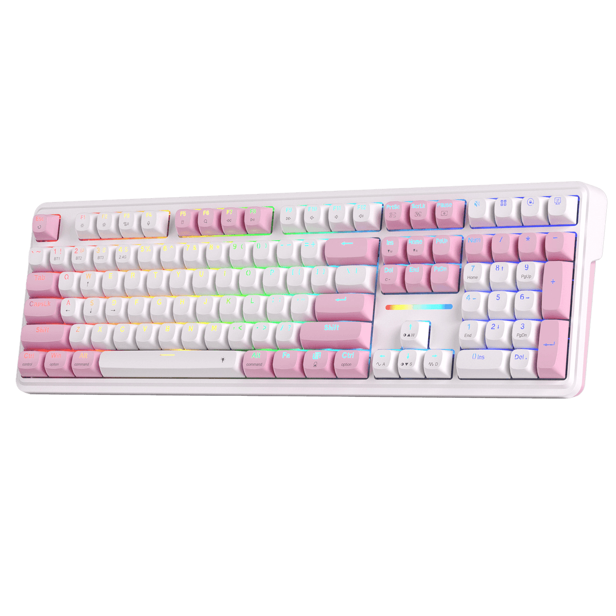Redragon K745 PRO Wireless 108-Key Gasket RGB Gaming Keyboard, 4 Hotkeys
Extra Shortcut Keys, 0-Delay Tri-Mode, Cushioned Noise Dampening for Creamy Thocky Sound, Unfaded PBT Keycaps, PRO Software
