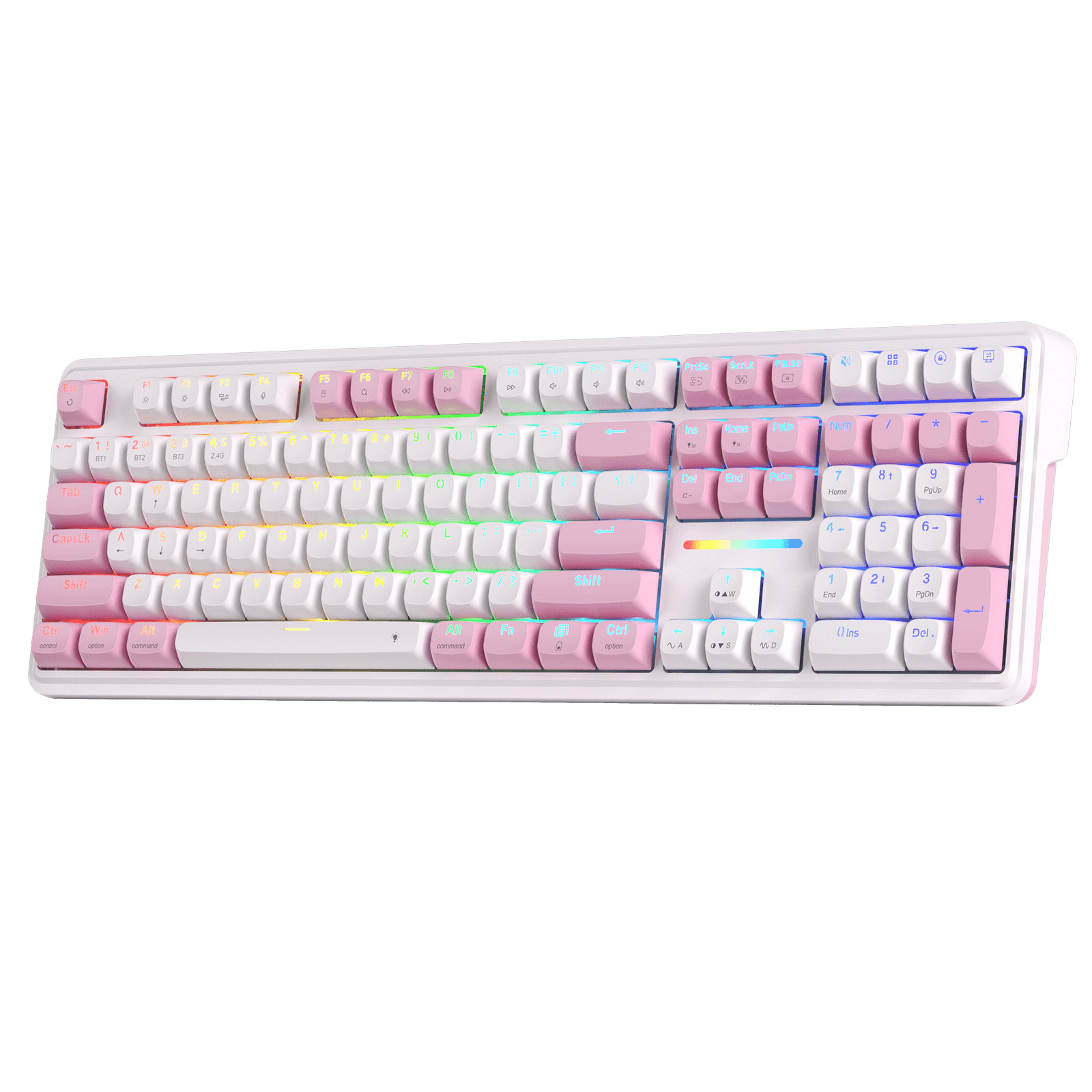 Redragon K745 PRO Wireless 108-Key Gasket RGB Gaming Keyboard, 4 Hotkeys
Extra Shortcut Keys, 0-Delay Tri-Mode, Cushioned Noise Dampening for Creamy Thocky Sound, Unfaded PBT Keycaps, PRO Software