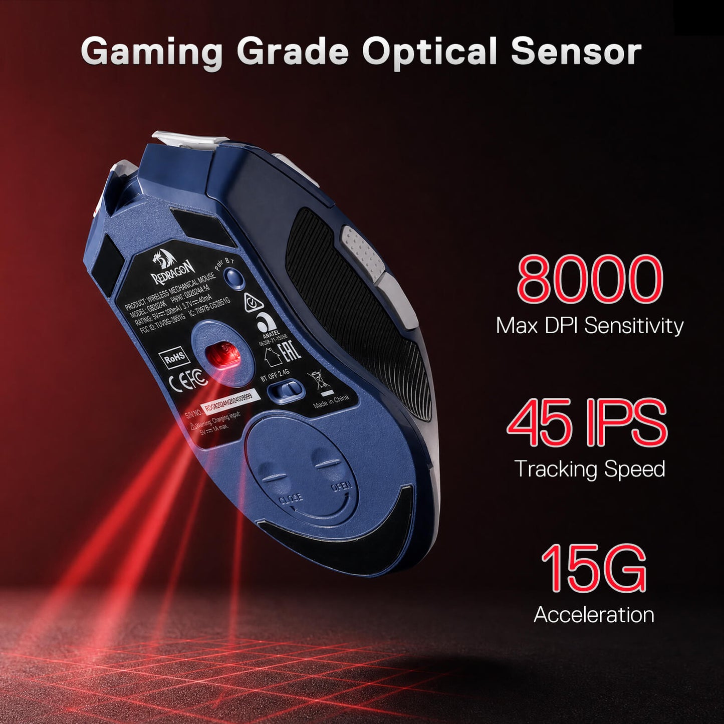 Redragon Anime Keyboard & Mouse Combo, M612AK, 8000 DPI sensitivity, 45 IPS tracking speed, and 15G acceleration.