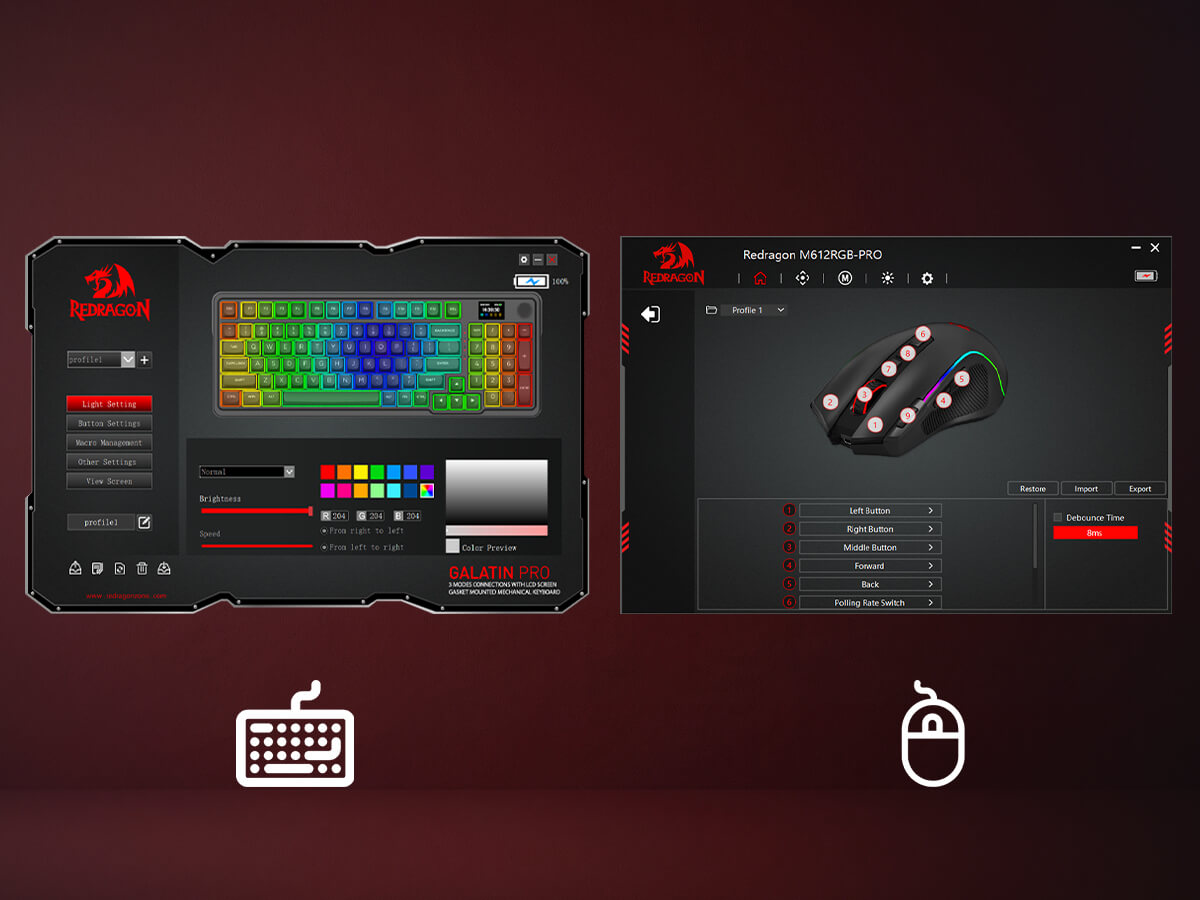 Redragon Anime Keyboard & Mouse Combo, K719 PRO KB + M612AK 8000 DPI Mice
Multi-Function Control Knob, LED Screen & Knob, 0-Delay Tri-Mode, 95 keys Creamy Cushioned Typing, 9 Button Macro Combos