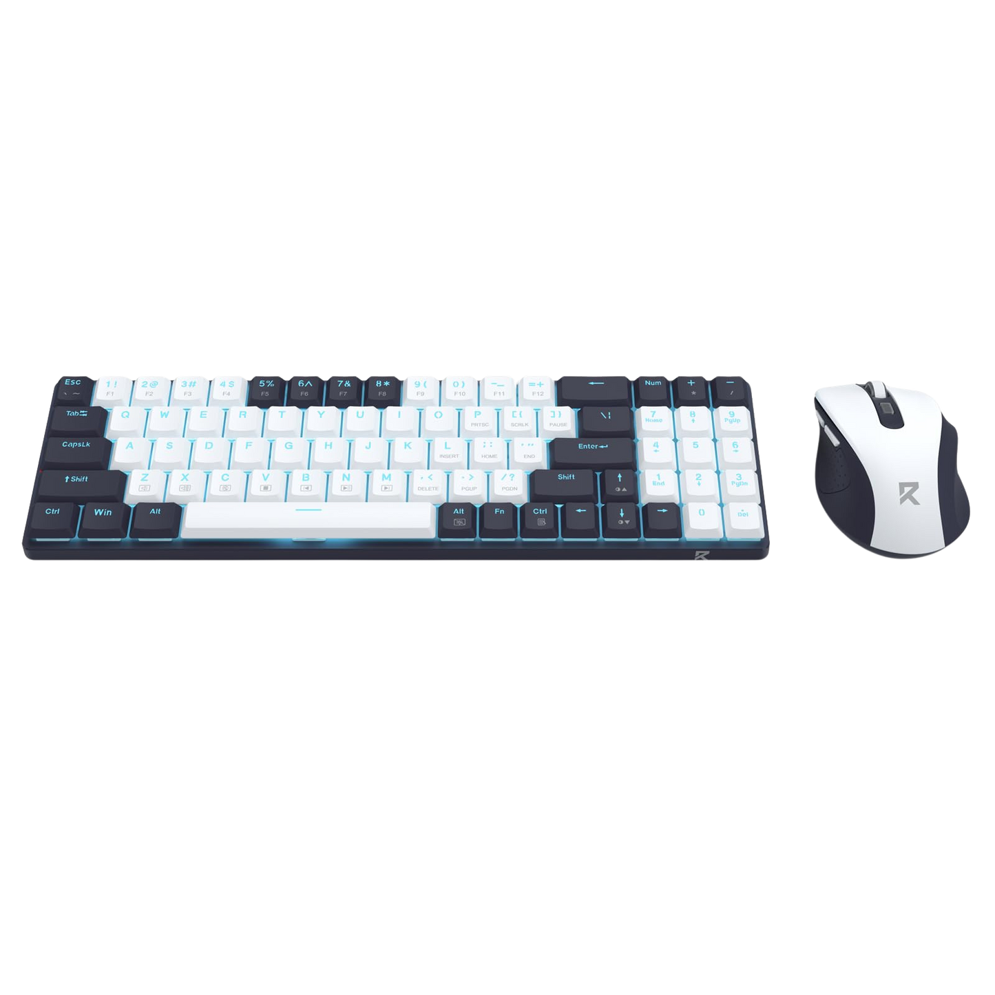 Redragon BS8773 Wireless Keyboard and Mouse Combo, 78 Keys 2.4Ghz Wireless Low-Profile Mechanical Red Switch Keyboard w/Slim Compact Design & Single Blue Backlit, Comfort Grip 2400 DPI Max Mouse | show