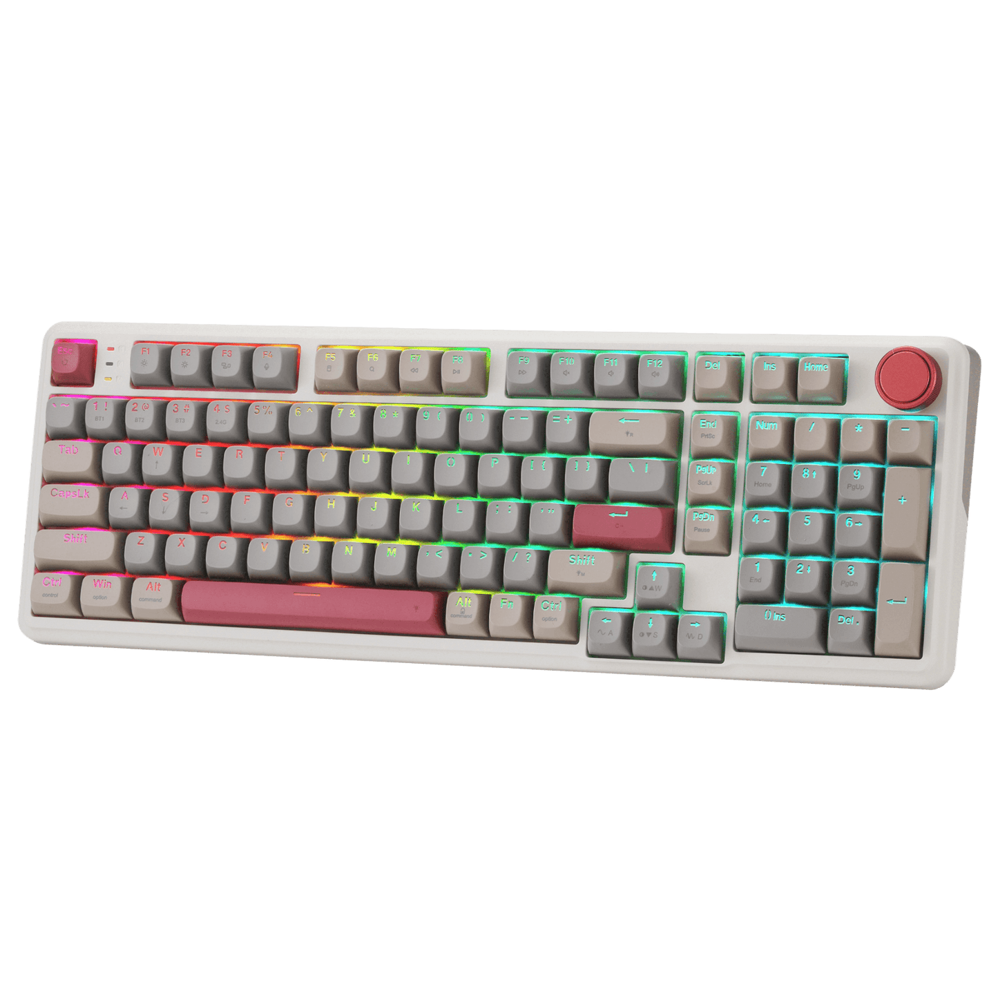 Gasket RGB Gaming Keyboard, Massive 8000 mAh PBT Mechanical Keyboard w/Hot-Swap Socket, Dedicated Knob Control & 5-Layer Noise Dampening, Custom Yolk Linear Switch | show