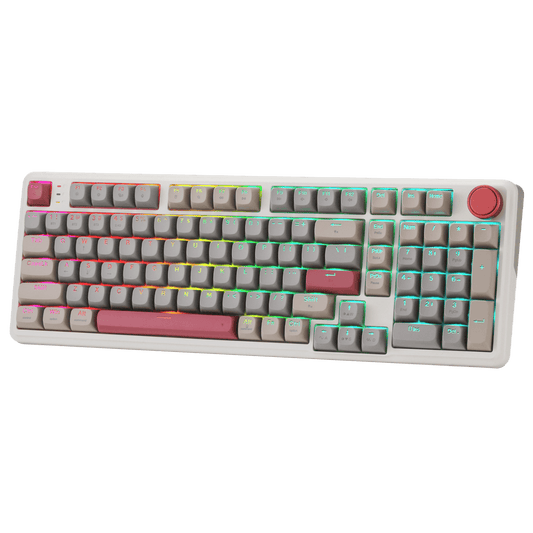 Gasket RGB Gaming Keyboard, Massive 8000 mAh PBT Mechanical Keyboard w/Hot-Swap Socket, Dedicated Knob Control & 5-Layer Noise Dampening, Custom Yolk Linear Switch | show