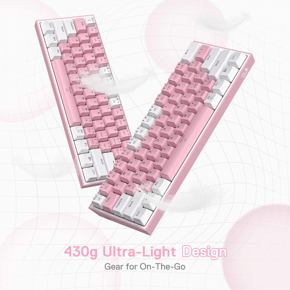 FIZZ K617 60 White & Pink Mechanical keyboard, image 4 of 12