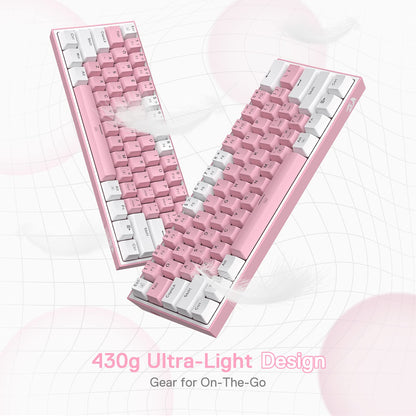 FIZZ K617 60 White & Pink Mechanical keyboard - thumbnail 4