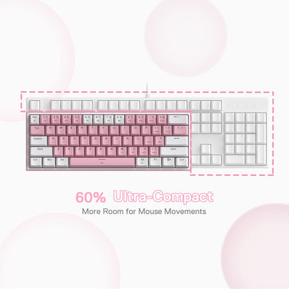 FIZZ K617 60 White & Pink Mechanical keyboard - thumbnail 5