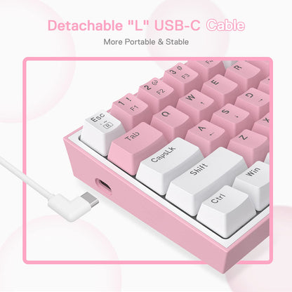 FIZZ K617 60 White & Pink Mechanical keyboard - thumbnail 6