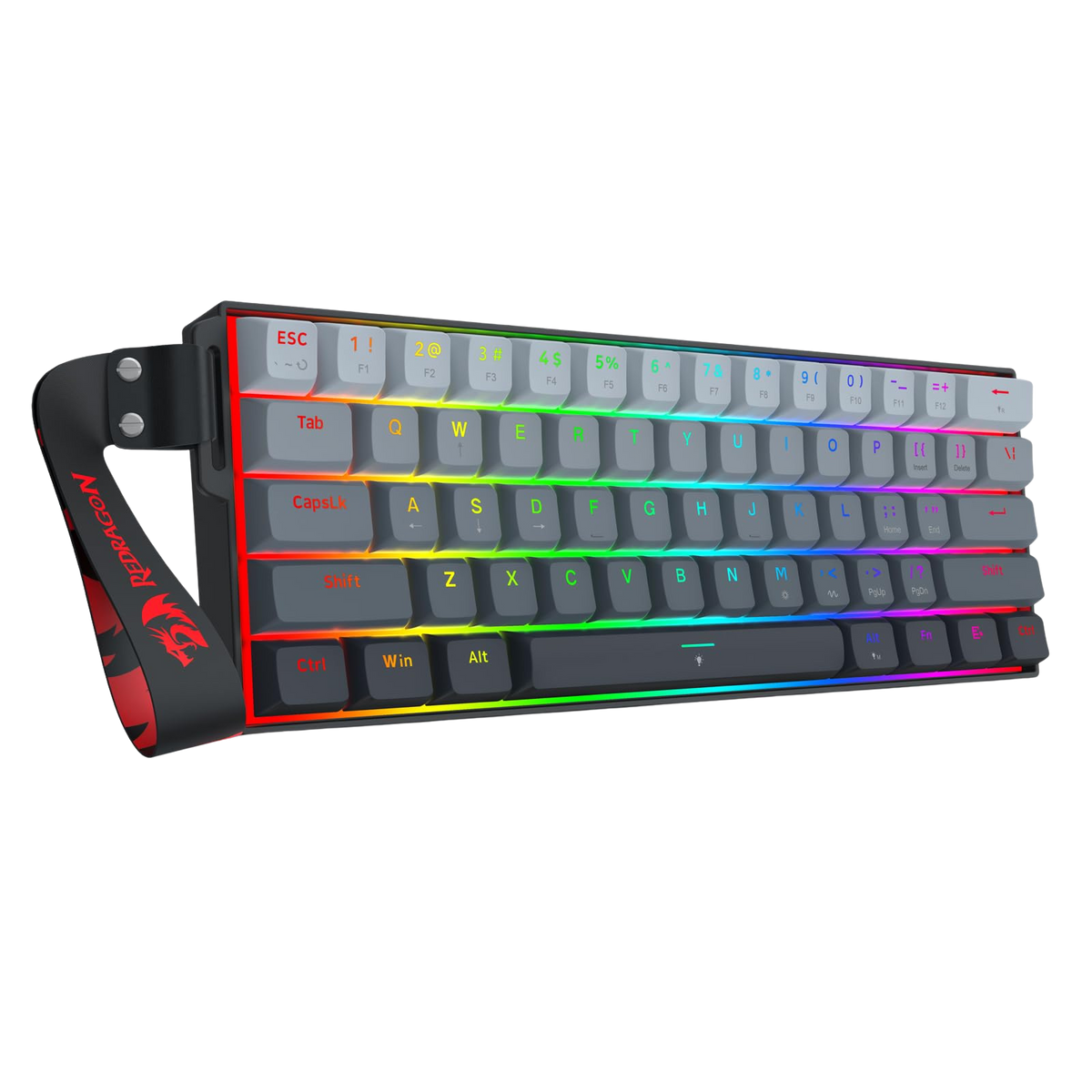 Redragon K617 HE Rapid Trigger Gaming Keyboard, 60% 61 Keys Wired Mechanical Keyboard w/Adjustable Hyper-Fast Actuation, Dedicated Hall Effect Magnetic Switch, PBT Gradient Keycap Strap Version | show