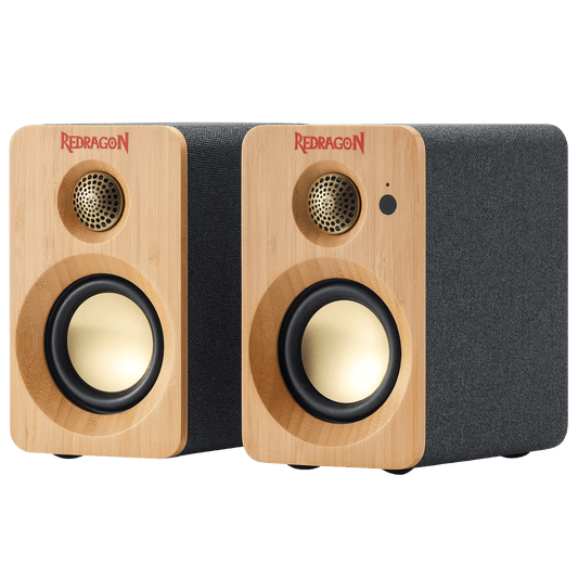 Redragon GS818 Multimedia Speaker, 60W Peak 2.0 Desktop Computer Speakers, Bluetooth 5.3, USB-C & AUX Input, 1" Tweeter & 3" Mid Bass, Easy-Access Control, Compact Desktop Speaker