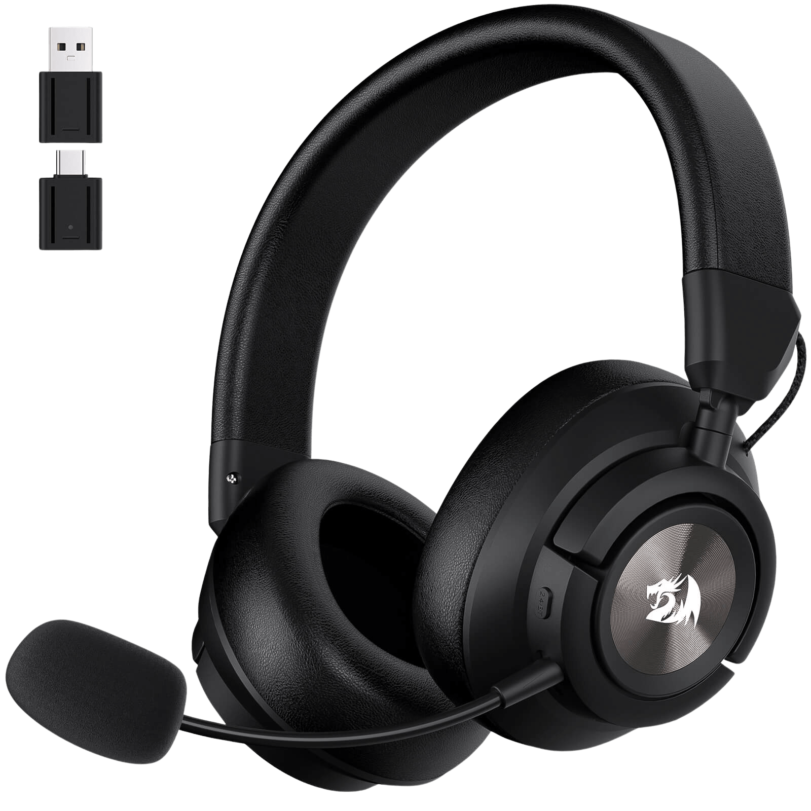 Redragon H889 Wireless Gaming Headset, 4 Connection Modes 2.4G/BT/3.5mm/USB, 53mm Drivers, Spatial Audio, 7.1 Surround Sound, Detachable Mic, Compatible with PC/PS5/PS4/NS/Xbox One/Phone | show