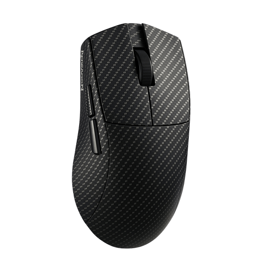 Redragon M916 Plus Carbon Fiber Tri-Mode Gaming Mouse, 49G Ultra-Light 45K DPI Mouse w/Ergonomic Natural Grip Build, Full Programmable Buttons, Software Supports DIY Keybinds & DPI