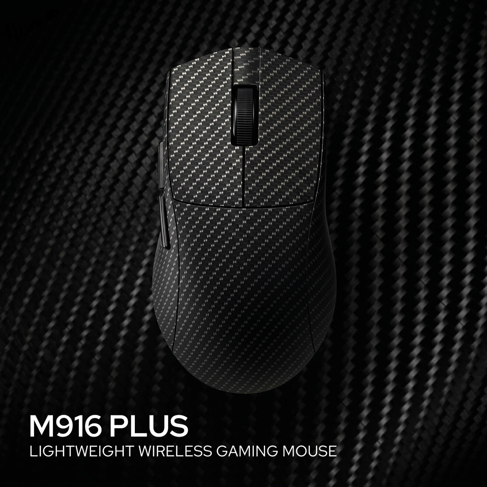 Redragon M916 Plus Carbon Fiber Tri-Mode Gaming Mouse, 49G Ultra-Light 45K DPI Mouse w/Ergonomic Natural Grip Build, Full Programmable Buttons, Software Supports DIY Keybinds & DPI