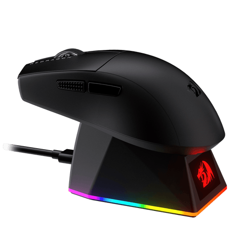 Redragon M999 Wireless Gaming Mouse, Tri-Mode Mouse with RGB Magnetic Charging Dock, 45000 DPI MAX Adjustable, 4 Programmable Buttons, Ergonomic Design for PC Laptop Mac | show