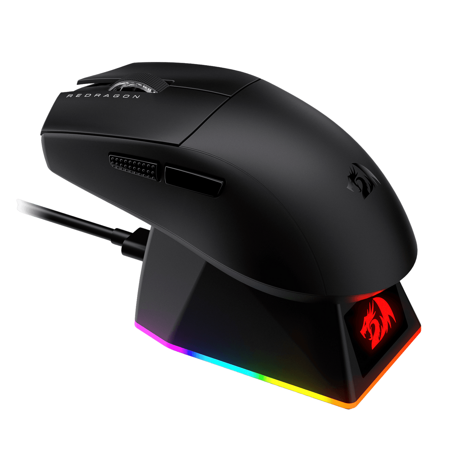 Redragon M999 Wireless Gaming Mouse, Tri-Mode Mouse with RGB Magnetic Charging Dock, 45000 DPI MAX Adjustable, 4 Programmable Buttons, Ergonomic Design for PC Laptop Mac