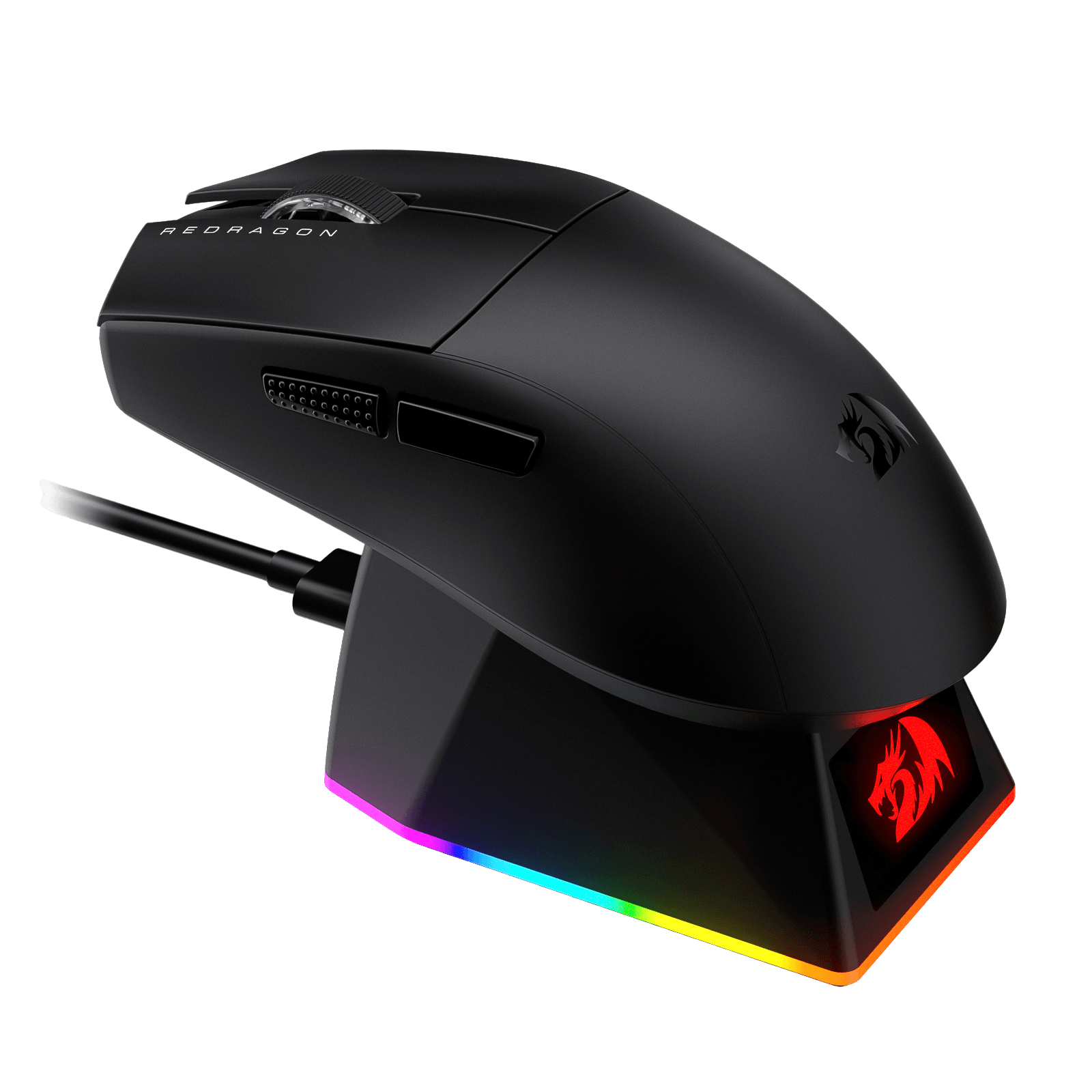 Redragon M999 Wireless Gaming Mouse, Tri-Mode Mouse with RGB Magnetic Charging Dock, 45000 DPI MAX Adjustable, 4 Programmable Buttons, Ergonomic Design for PC Laptop Mac