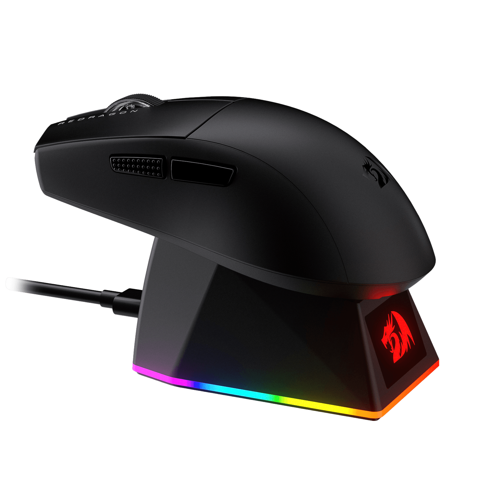 Redragon M999 Wireless Gaming Mouse, Tri-Mode Mouse with RGB Magnetic Charging Dock, 45000 DPI MAX Adjustable, 4 Programmable Buttons, Ergonomic Design for PC Laptop Mac