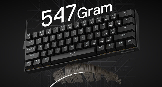 Redragon K617 rapid trigger Keyboard with '547 Gram' text on a dark background