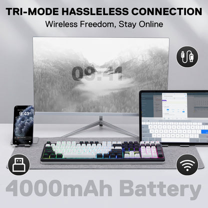 Redragon ANTONIUM K745 PRO 108 Keys Wireless Gasket Mechanical Keyboard, Black