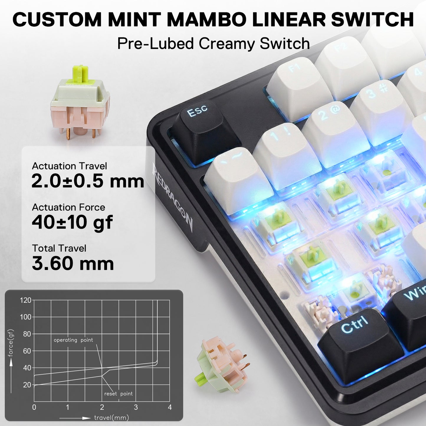 Redragon ANTONIUM K745 PRO 108 Keys Wireless Gasket Mechanical Keyboard, Black