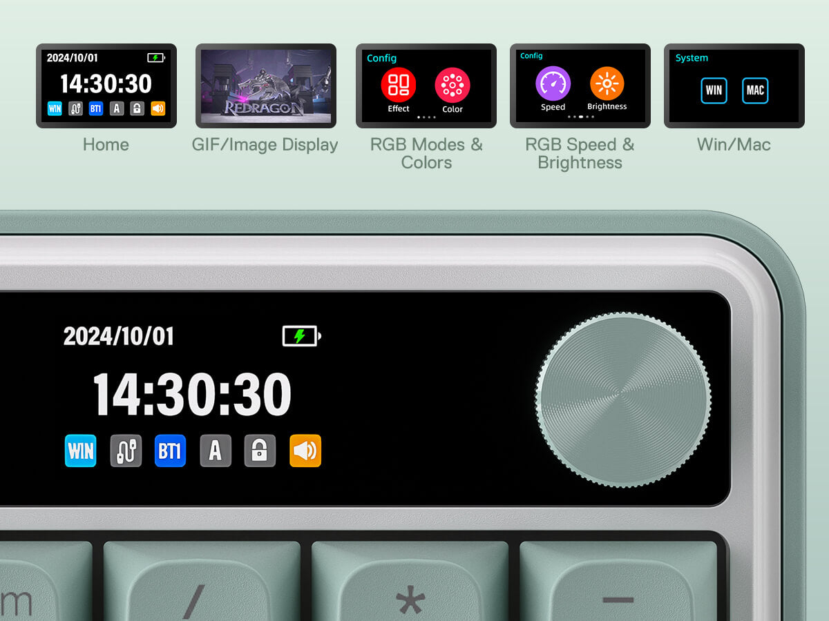 Redragon K761 PRO Gaming Keyboard with Display