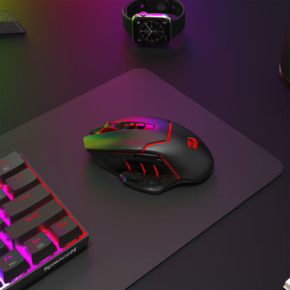 Redragon M690 MAX Wireless Gaming Mouse, Tri-Mode RGB Mice w/ 7 Macro Buttons, 12800 DPI, 400mAh Rechargeable Mouse for PC/Mac/Laptop