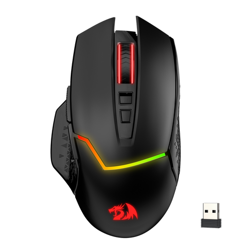 Redragon M690 MAX Wireless Gaming Mouse, Tri-Mode RGB Mice w/ 7 Macro Buttons, 12800 DPI, 400mAh Rechargeable Mouse for PC/Mac/Laptop