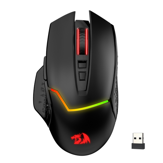 Redragon M690 MAX Wireless Gaming Mouse, Tri-Mode RGB Mice w/ 7 Macro Buttons, 12800 DPI, 400mAh Rechargeable Mouse for PC/Mac/Laptop