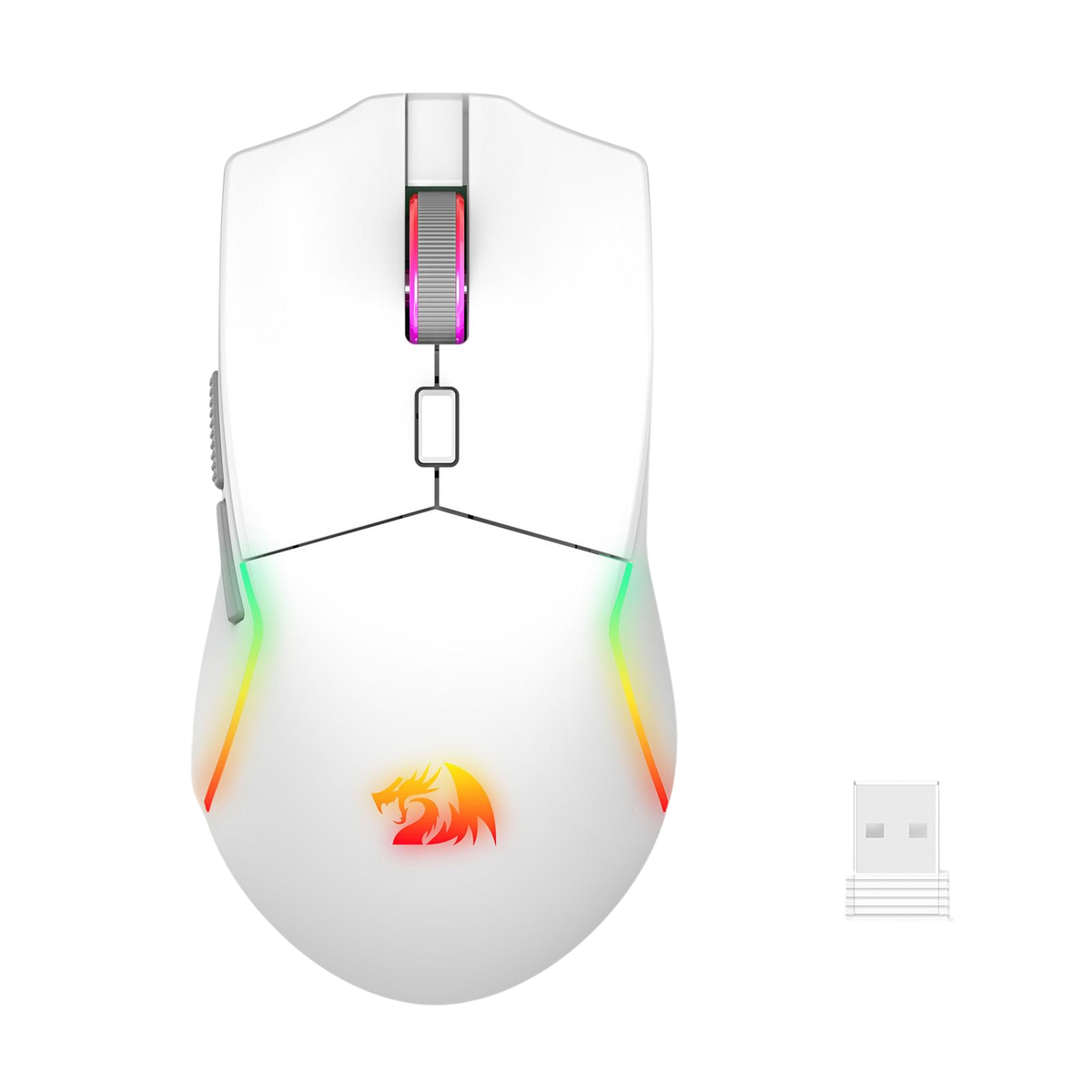 Redragon M730 PRO Wireless Lightweight RGB Gaming Mouse 10000 DPI
Cable-Free 0 Delay, Redefine Keybinding Macro, Vibing Backlight, Ergonomic Grip Body Comfort, White & Grey | show