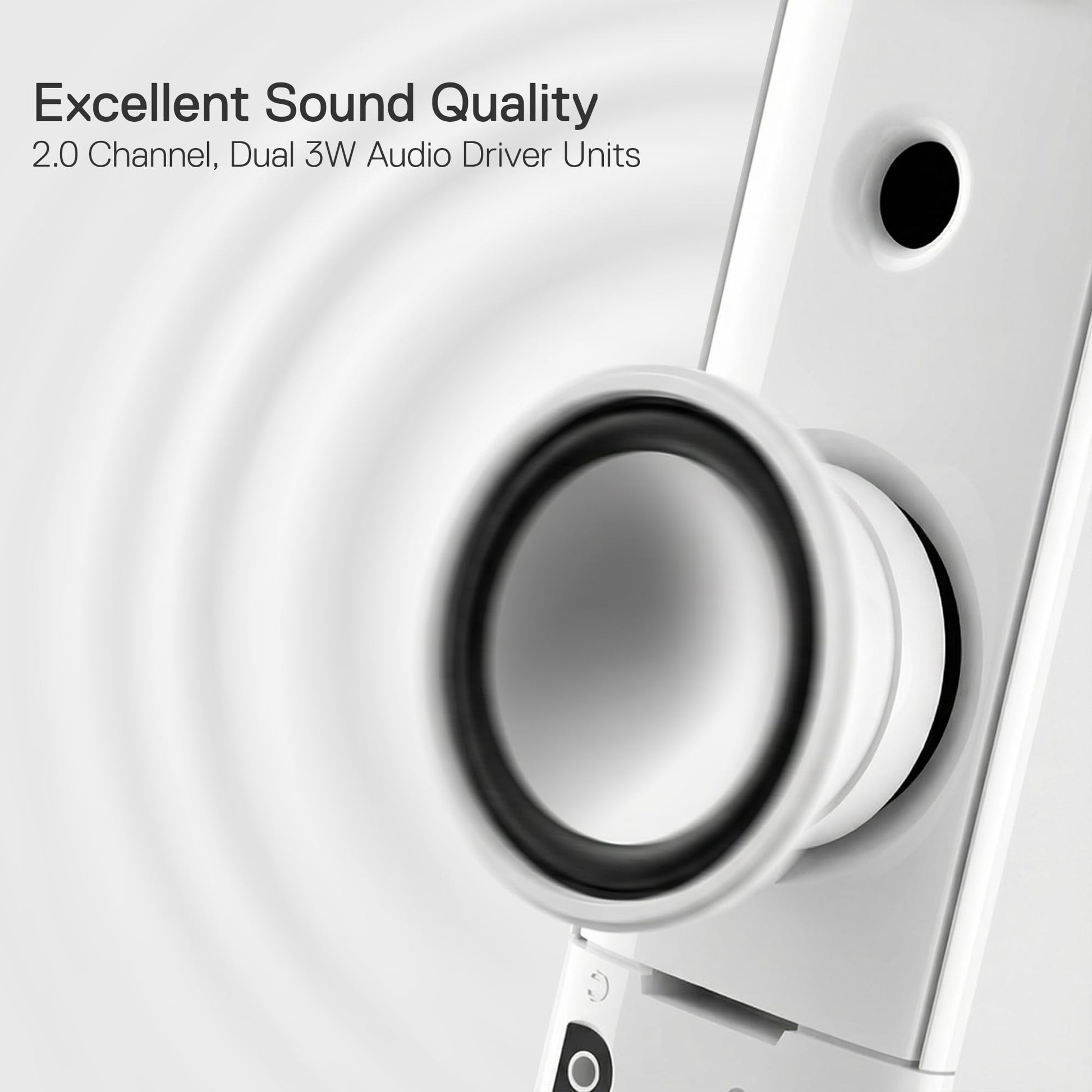 Redragon GS550 PC Gaming Speakers, 2.0 Channel Desktop Computer Sound Bar with Compact Maneuverable Size, Headphone Jack, Quality Bass & Decent Red Backlit, USB Powered w/ 3.5mm Cable, White