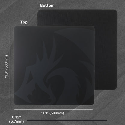 Redragon PG1M Glass Mouse Pad - Ultra-Smooth Precision Surface with Non-Slip Base, Easy to Clean, Hard Mousepad for Gaming, 11.8L x 11.8W inches