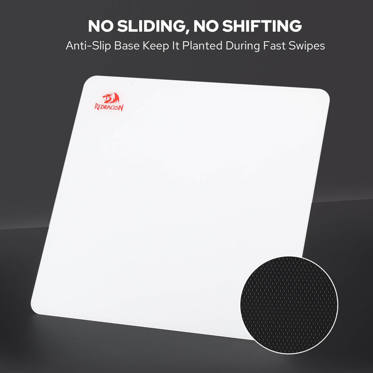 Redragon PG1M Glass Mouse Pad -  Non-Slip Base,