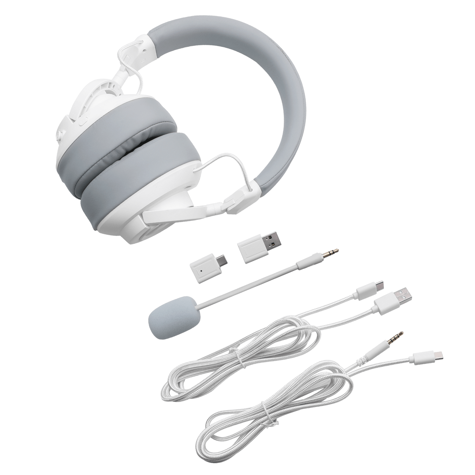 Redragon H889 Wireless Gaming Headset, 4 Connection Modes 2.4G/BT/3.5mm/USB, 53mm Drivers, Spatial Audio, 7.1 Surround Sound, Detachable Mic, Compatible with PC/PS5/PS4/NS/Xbox One/Phone, White