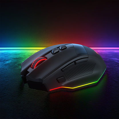 Redragon M923 PRO 3-Mode RGB Gaming Mouse, Optical Ergonomic Gamer Mouse with Max 24,000DPI, Pro Precision Sensor SG8960, 8 Macro Buttons, Software Supported 
